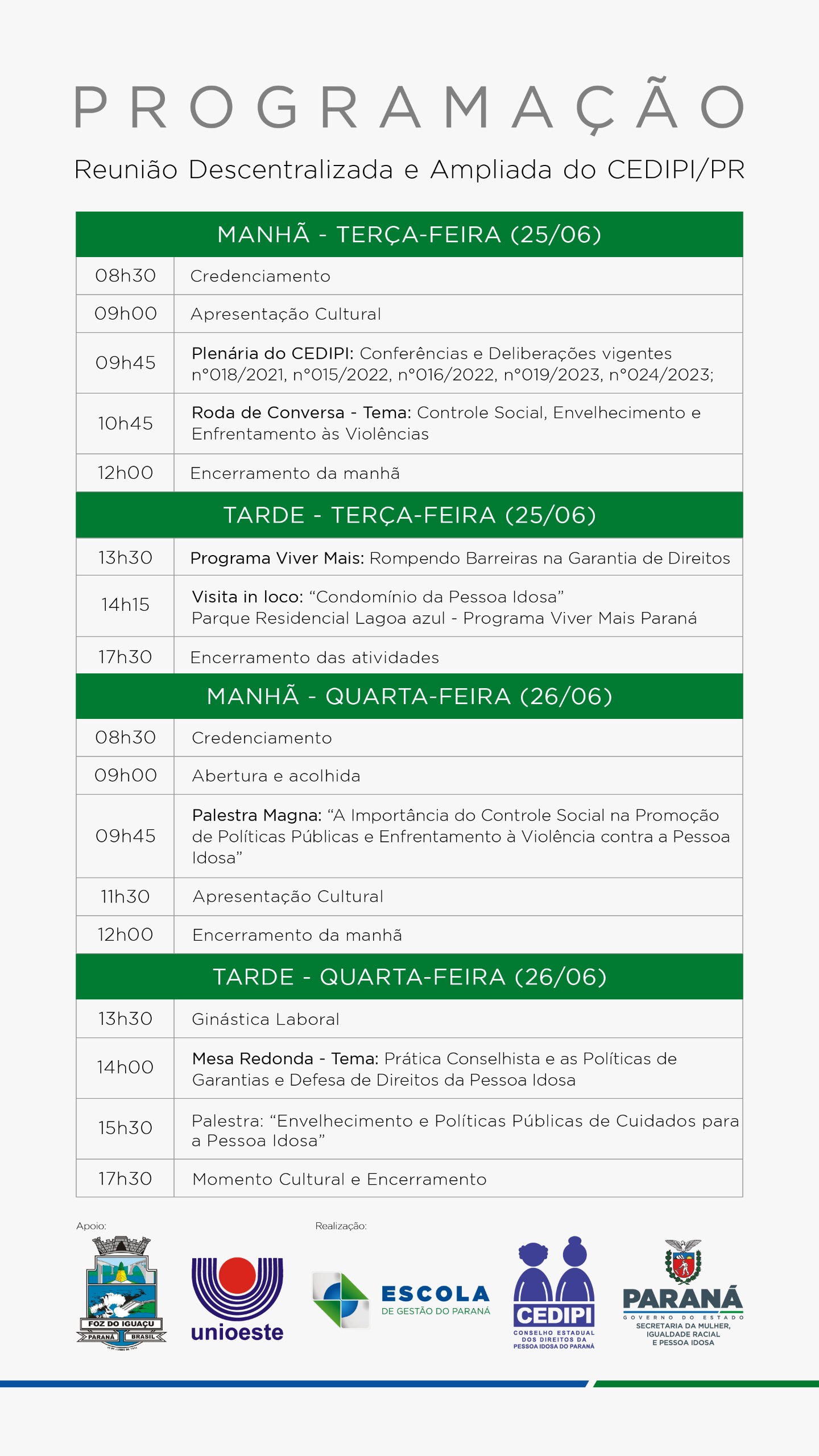 Programação Evento